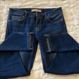 Zara asymmetrical hem jeans